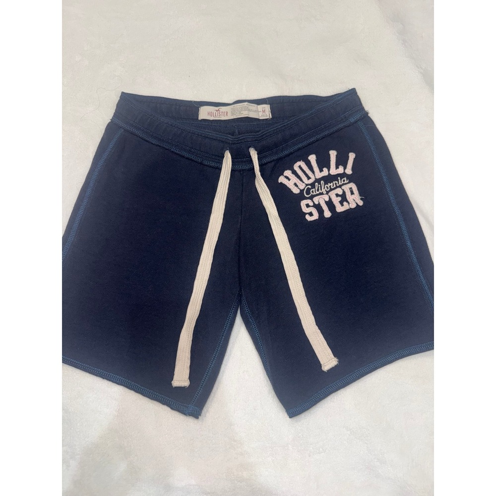 Hollister California Navy Blue Sweat Shorts Y2K Fleece Drawstring Mens Medium